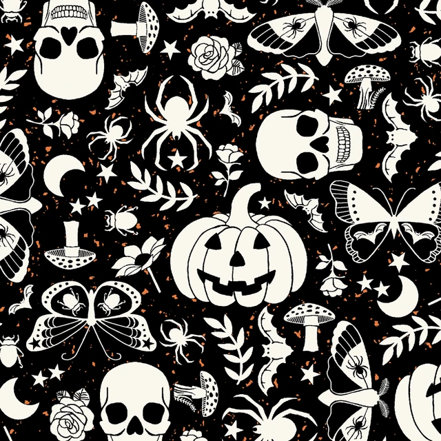 Goth Gardens Black Maywood Studio Cotton Fabric MS-MAS10850-J