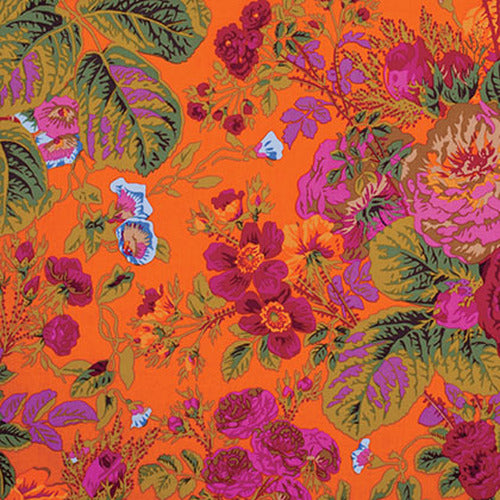 Gradi Floral Tomato Red Philip Jacobs Stash Kaffe Fassett Collective Free Spirit Cotton Fabric FS PWPJ053.TOMAT