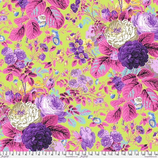 Gradi Floral Lime February 2025 Philip Jacobs Kaffe Fassett Collective Free Spirit Cotton Fabric FS-PWPJ053.LIME