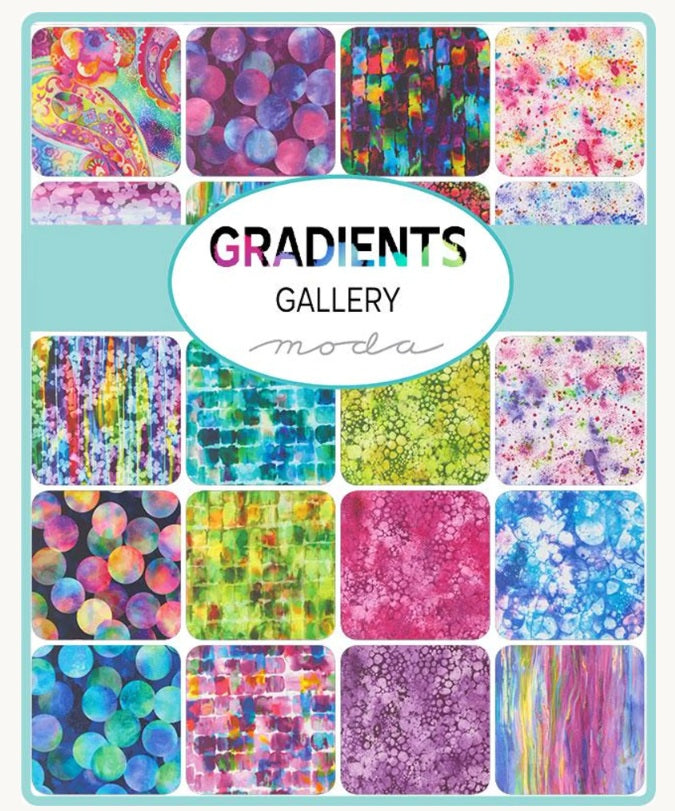 Gradients Gallery 5" Squares Charm Pack 42 pcs Moda Cotton Fabric MD-33880PP | US Fabric Shop