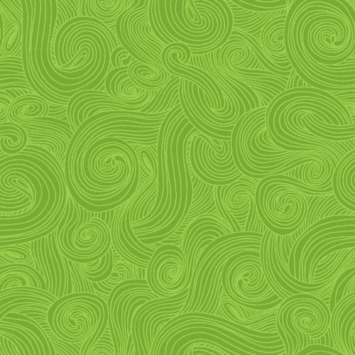 Just Color! Grass Green Swirl Studio E Cotton Fabric SE 1351-Grass