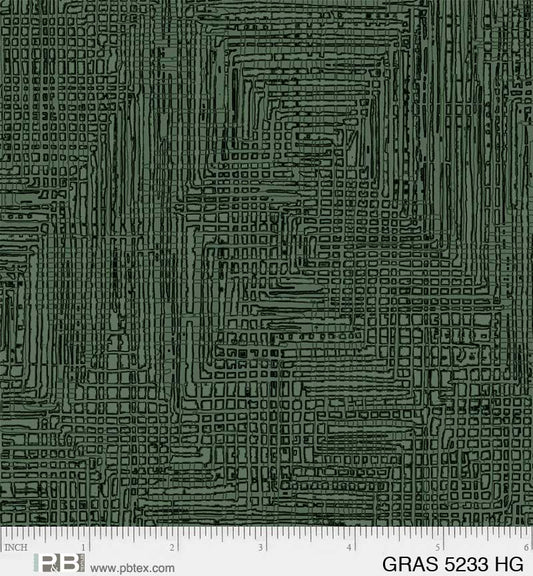 Grass Roots 45" Grass Cloth Hunter Green P&B Textiles Cotton Fabric PB-GRAS-5233-HG