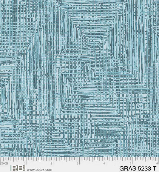 Grass Roots 45" Grass Cloth Teal P&B Textiles Cotton Fabric PB-GRAS-5233-T