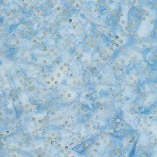Gray Dots Batiks Light Blue Foust Textiles Cotton Fabric FT-1862-1540