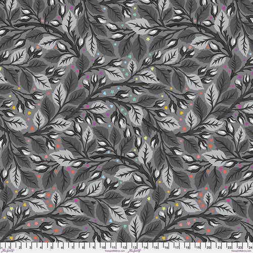 PRE-ORDER | OCT 2025 | Graywork 108" Wide back Nip in the Bud Shadow Gray Tula Pink Free Spirit Cotton Quilting Fabric FS-QBTP020.SHADOW (SOLD IN 3 Yards)