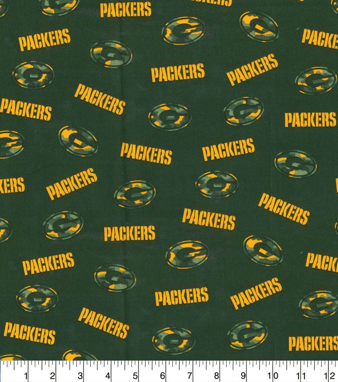 Green Bay Packers NFL Football Camo Logo Fabric Traditions Cotton Fabric NFL-70366D