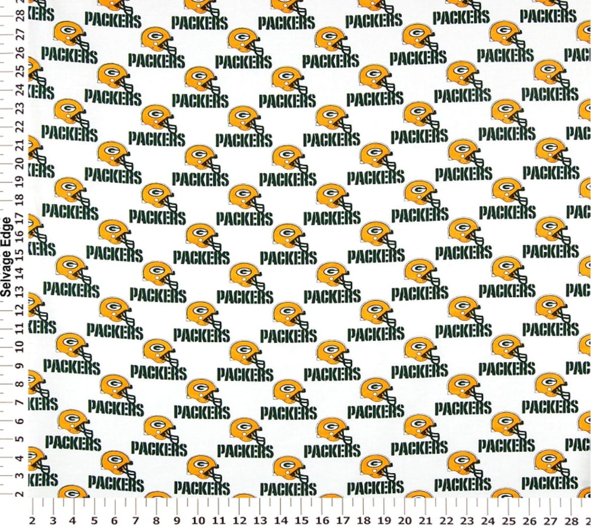 Green Bay Packers NFL Football Logo White Fabric Traditions Cotton Fabric NFL-1026W