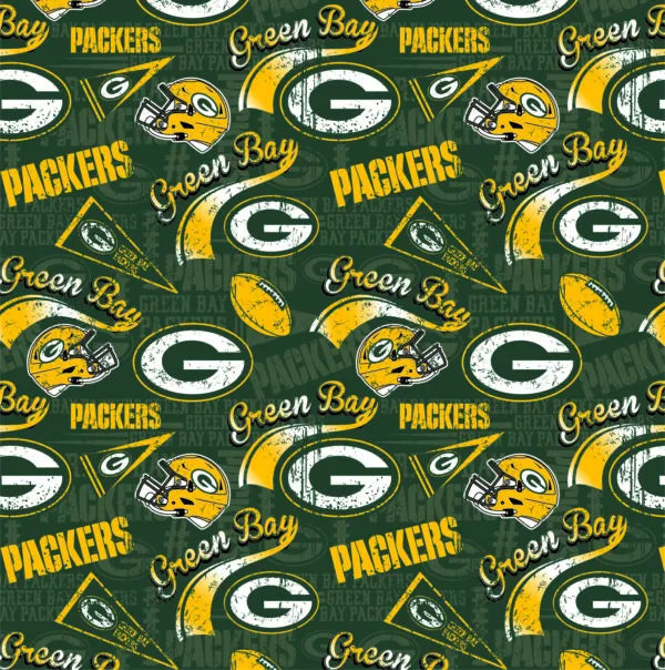 Green Bay Packers NFL Football Retro Fabric Traditions Cotton Fabric NFL-70648DN