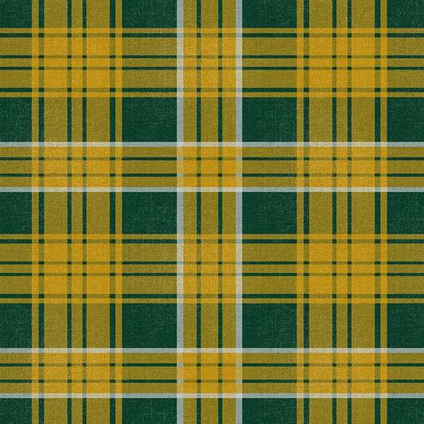Gridiron Gold Plaid Gold Green Paintbrush Studios Cotton Fabric PBS-120-26572