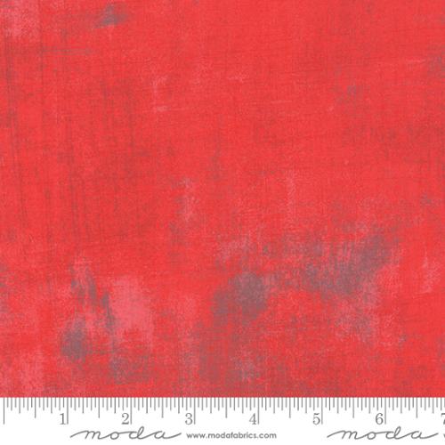 Grunge Basics Geranium Red BasicGrey Moda Cotton Fabric MD-30150-290