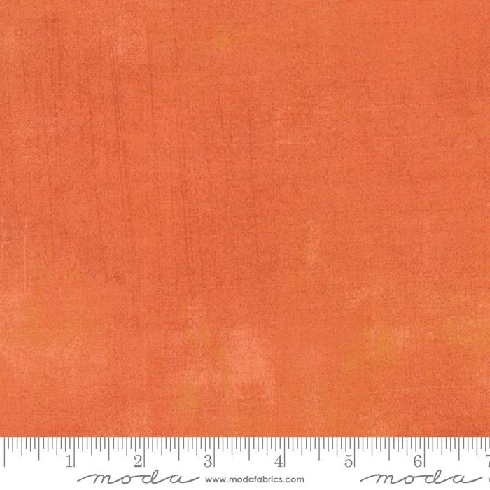 Grunge Basics Papaya Orange BasicGrey Moda Cotton Fabric MD 30150-261