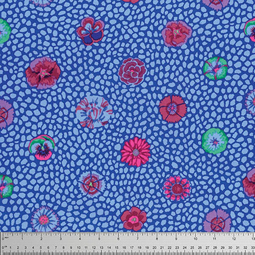 Guinea Flower Cobalt Blue Classics Kaffe Fassett Collective Free Spirit Cotton Fabric FS PWGP059.COBAL