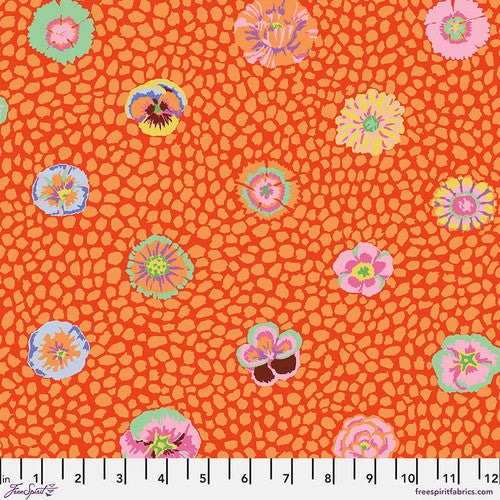 Guinea Flower Apricot Classics Kaffe Fassett Collective Free Spirit Cotton Fabric FS-GP59.APRI