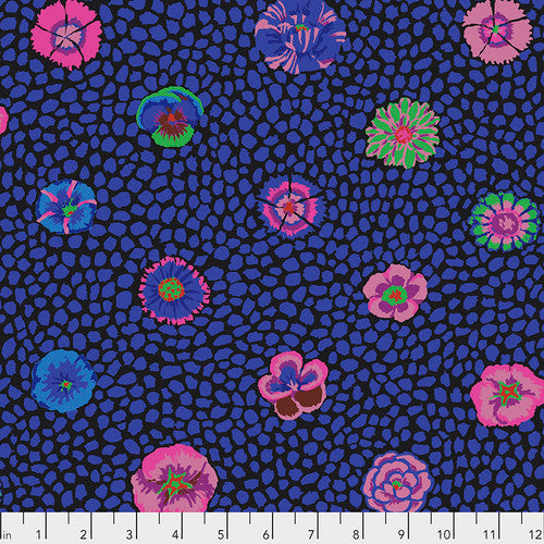 Guinea Flower Black Classics Kaffe Fassett Collective Free Spirit Fabrics Cotton Fabric FS-PWGP059.BLACK