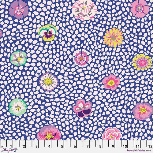 Guinea Flower Blue Classics Kaffe Fassett Collective Free Spirit Cotton Fabric FS-GP59.BLUE