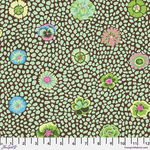 Guinea Flower Green Classics Kaffe Fassett Collective Free Spirit Cotton Fabric FS-GP59.GREEN