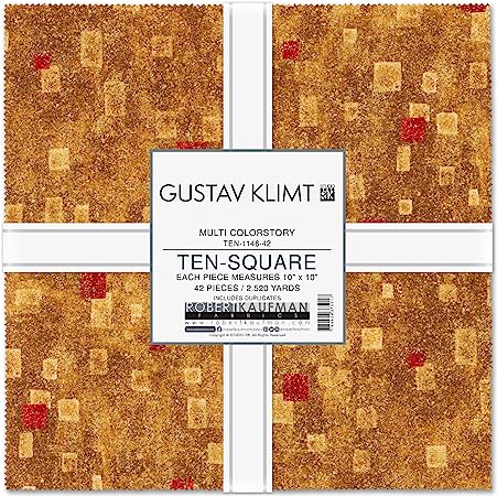 Gustav Klimt 10" Squares Studio RK Robert Kaufman Cotton Fabric RK-TEN-1146-42