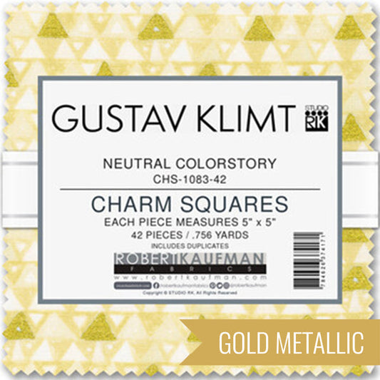 Gustav Klimt Neutral Colorstory 5" Squares Robert Kaufman Cotton Fabric RK-CHS-1083-42