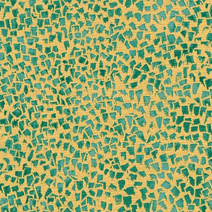 Gustav Klimt Shapes Emerald Metallic Robert Kaufman Cotton Fabric RK-SRKM-18657-40