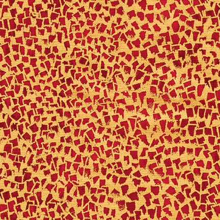 Gustav Klimt Shapes Red Metallic Robert Kaufman Cotton Fabric RK-SRKM-18657-3