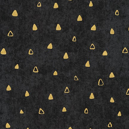 Gustav Klimt Spaced Triangles Black Metallic Robert Kaufman Cotton Fabric RK-SRKM-17182-2