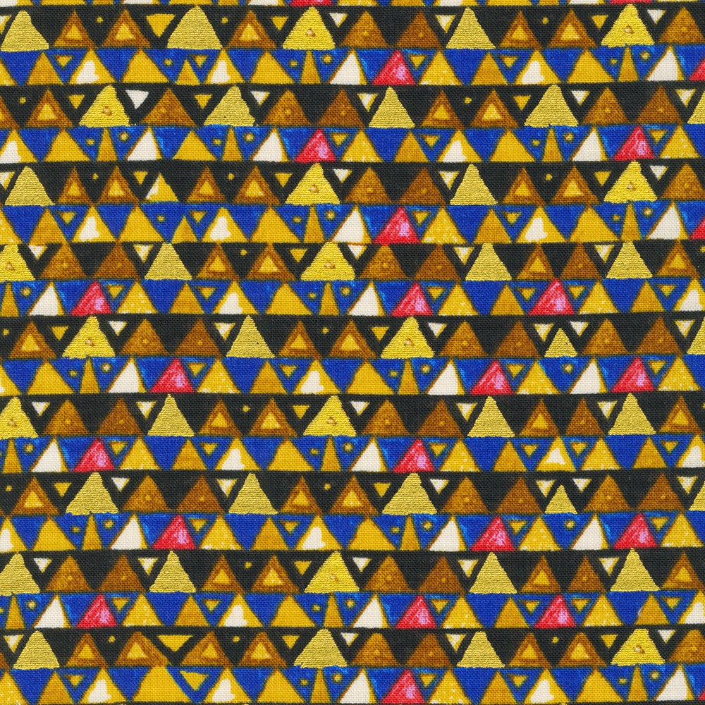 Gustav Klimt Triangles Cobalt Metallic Robert Kaufman Cotton Fabric RK-SRKM-21352-72