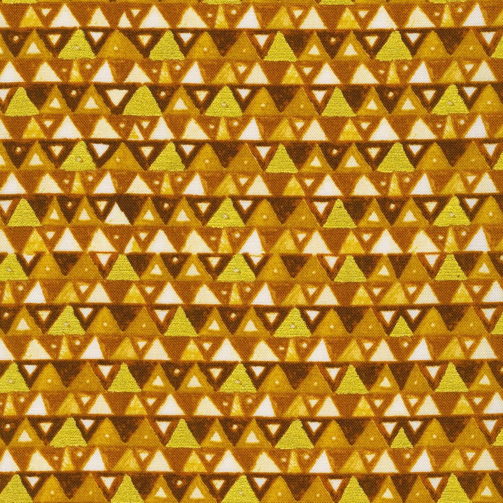 Gustav Klimt Triangles Gold Metallic Robert Kaufman Cotton Fabric RK-SRKM-21352-133