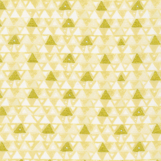 Gustav Klimt Triangle Ivory Metallic Robert Kaufman Cotton Fabric RK-SRKM-21352-15