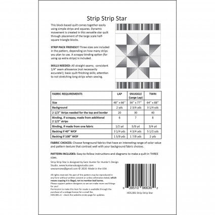 Strip Star Quilt Pattern Sam Hunter Hunter's Design Studio HD-S081