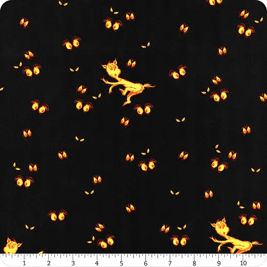 Halloween Growls, Yowls and Howls Spooky Eyes Black Dr. Seuss Robert Kaufman Cotton Fabric RK-ADED-21644-282