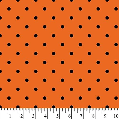 Halloween Black Polka Dots Orange David Textiles Cotton Fabric DT-5415-8C-7