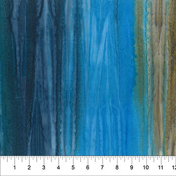 Hand Dye Ombre Stripe Blues Banyan Batiks Northcott Cotton Fabric NC-83580-45