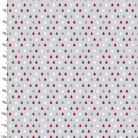 Hanging My Gnomies Christmas Trees Gray Beth Albert 3 Wishes Cotton Fabric