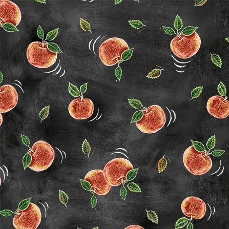 Happy Pie Season Mini Apples Black Lily & Val Michael Miller Cotton Fabric MM-DDC11739-BLAC-D