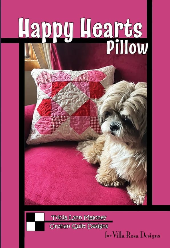 Happy Hearts Pillow Pattern 18"x18" Orphan Quilts Villa Rosa Designs VRD-HAPPYHEARTSPILLOW | US Fabric Shop
