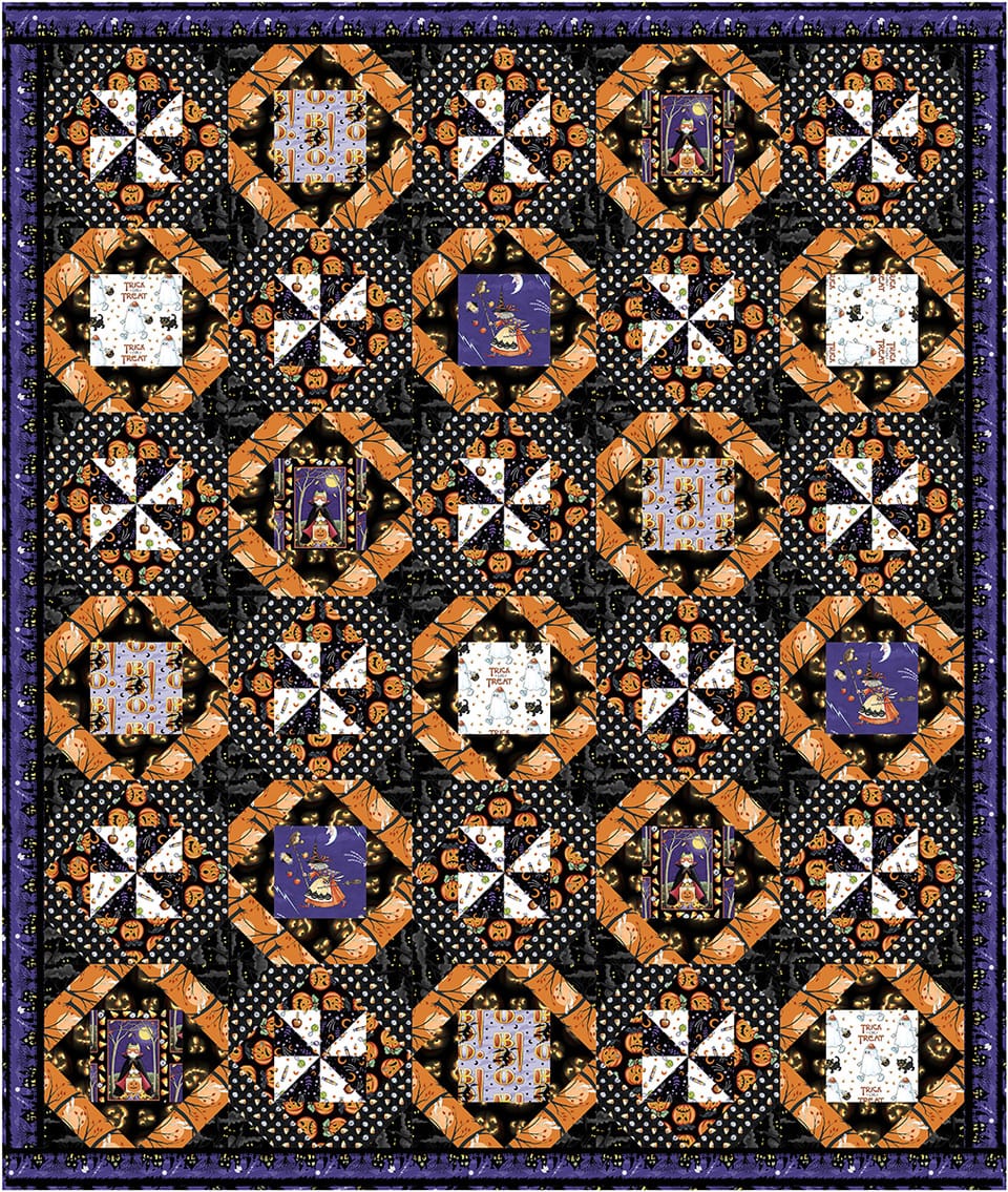Project - Happy Jacks Quilt Moonlit Mischief Mary Engelbreit Free Spirit-FREE PATTERN | US Fabric Shop