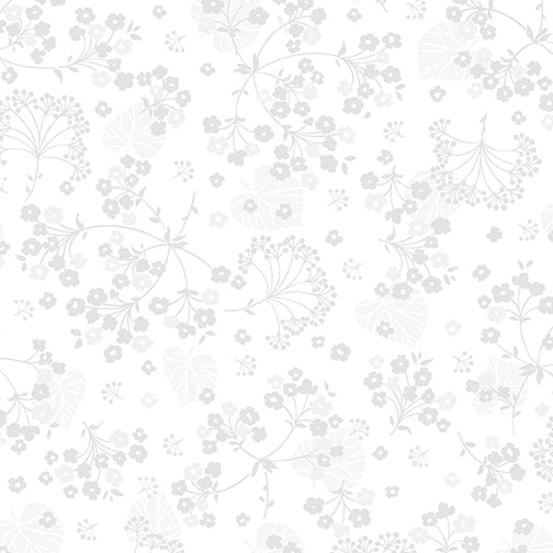 Harmony Small Floral 108" Wide Backing White Pat Sloan Benartex Cotton Fabric BE-13509W-09