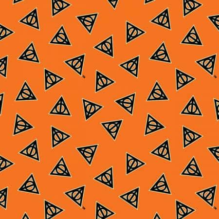 Harry Potter Halloween Deathly Hallows Glow Dark Camelot Cotton Fabric CF-23800597R-5 Orange