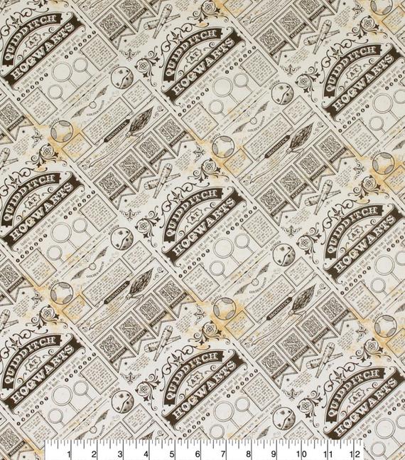 Harry Potter Quidditch Hogwarts Newspaper Cotton Fabric CF-23800114-3 / CI-1602-8581