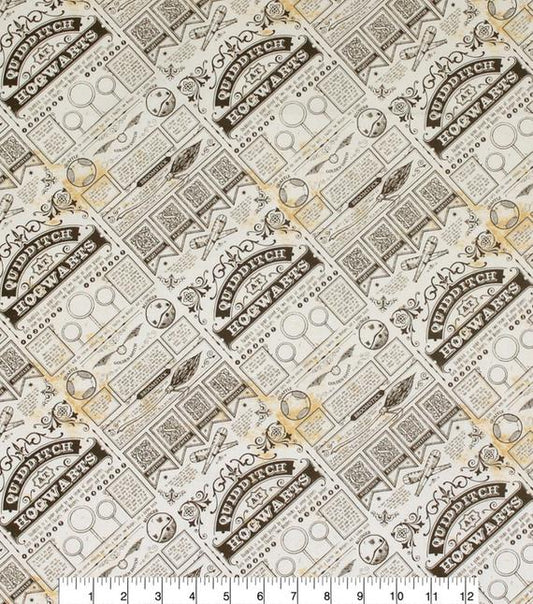 Harry Potter Quidditch Hogwarts Newspaper Cotton Fabric CF-23800114-3 / CI-1602-8581