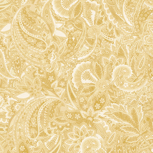 Harvest Beauty Paisley Scroll Cream Neutral Kanvas Studio Benartex Cotton Fabric BE-15274-07