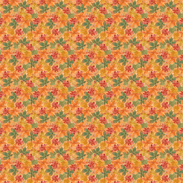 Harvest Home Autumn Tapestry Orange Livi & Finn 3 Wishes Cotton Fabric 3W-24567-ORG