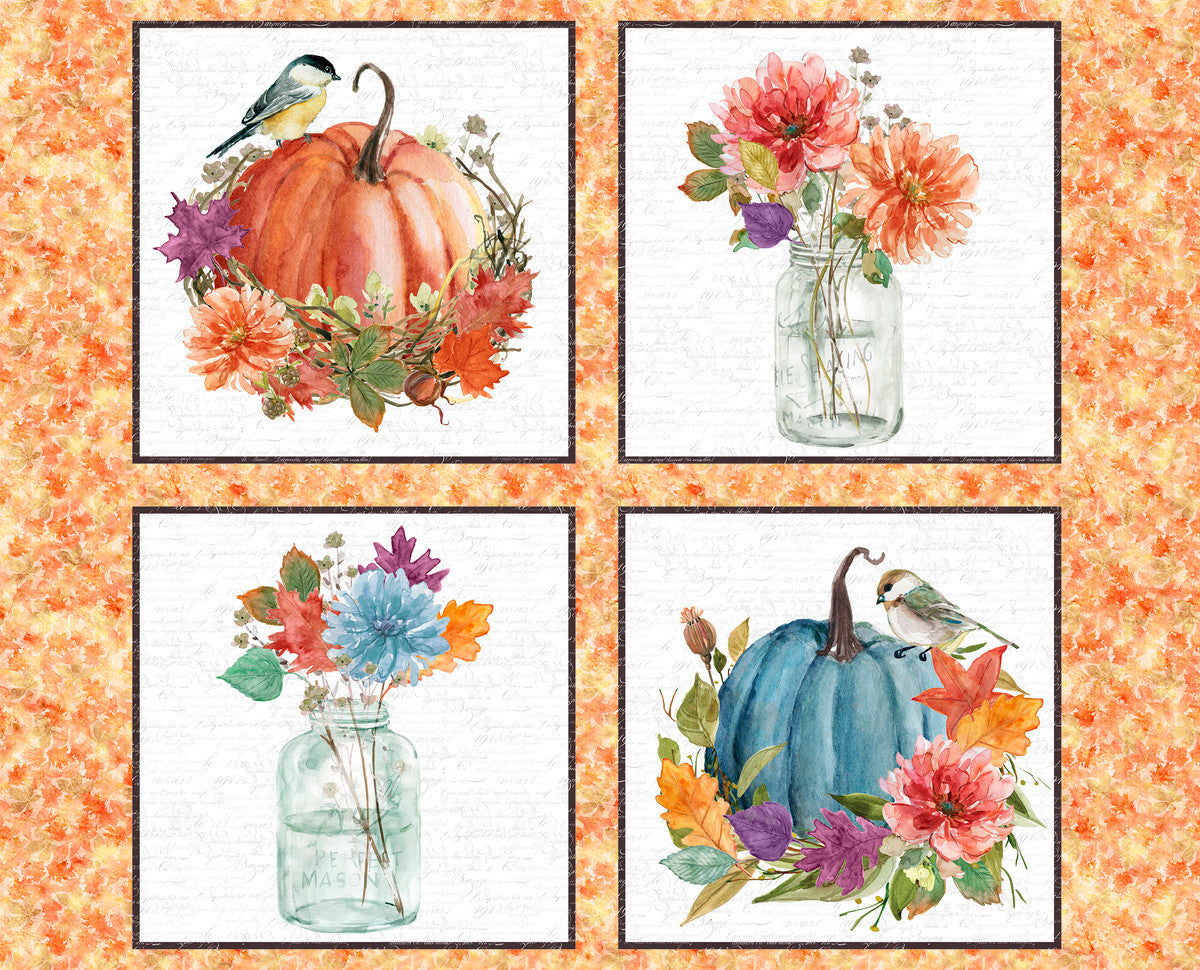 Harvest Home Placemat Panel 36" Livi & Finn 3 Wishes Cotton Fabric 3W-24569-PNL