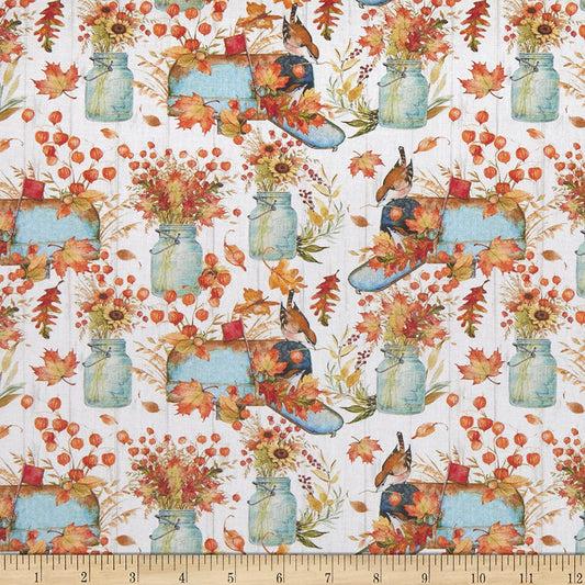 Harvest Mason Jars Tan Springs Creative Cotton Fabric