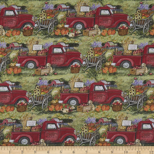 Harvest Truck Pumpkins 2022 Springs Creative Cotton Fabric SC-77523