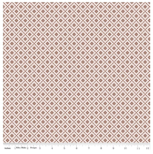 Harvest on the Prairie Floral Geo Brown Modern Prairie Riley Blake Cotton Fabric RB-C18287-BROWN