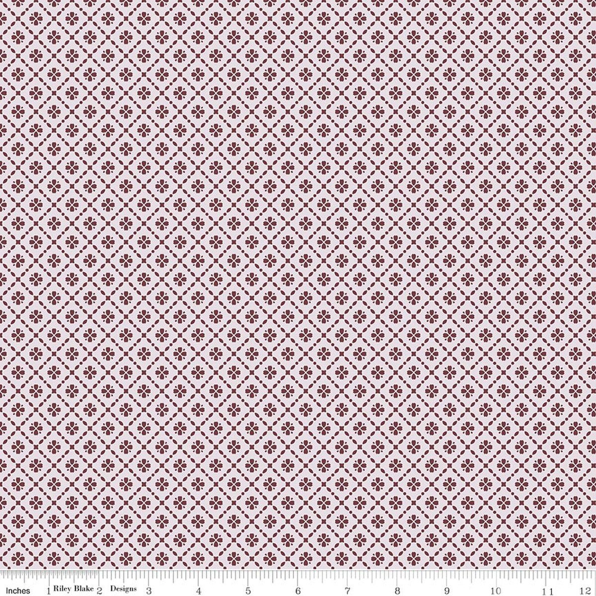 Harvest on the Prairie Floral Geo Wine Dark Pink Modern Prairie Riley Blake Cotton Fabric RB-C18287-WINE