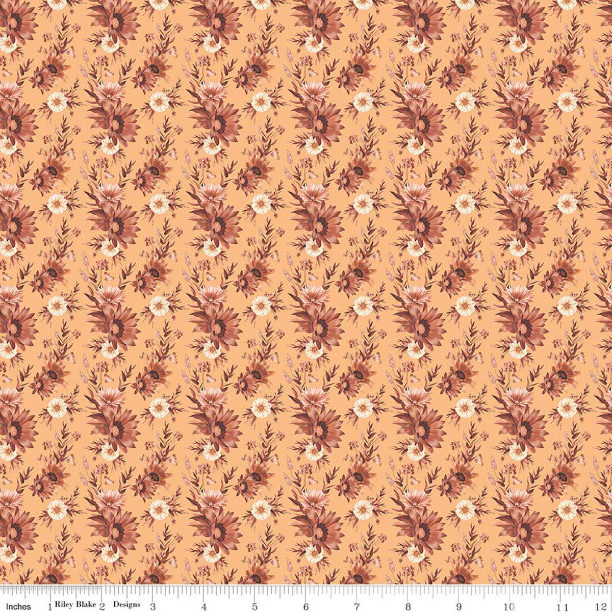 Harvest on the Prairie Floral Marmalade Orange Modern Prairie Riley Blake Cotton Fabric RB-C18282-MARMALADE