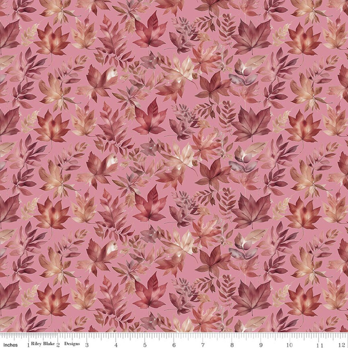 Harvest on the Prairie Leaves Pink Modern Prairie Riley Blake Cotton Fabric RB-C18281-PINK
