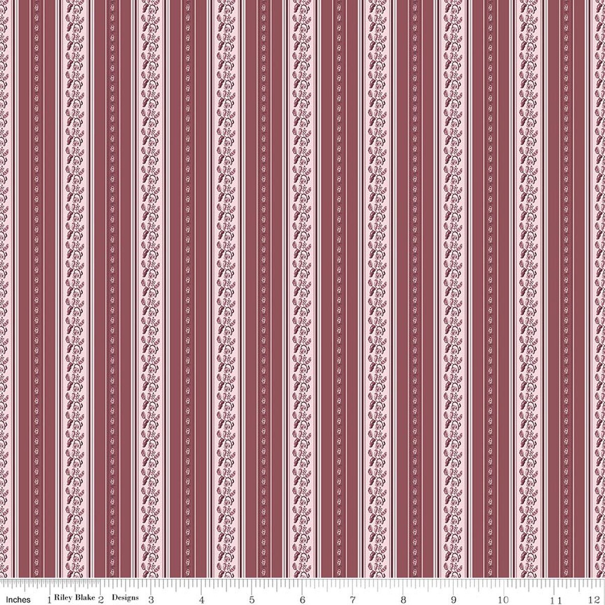 Harvest on the Prairie Stripe Wine Dark Pink Modern Prairie Riley Blake Cotton Fabric RB-C18286-WINE